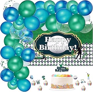 83 Pieces Golf Birthday Party Supplies Decoration Kits Golfing Happy Birthday Banner Golf Theme Birthday Backdrop Golf Cak...