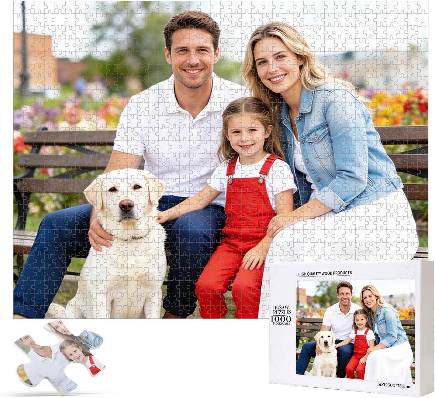 Custom Puzzle 1000 Pieces.Personalized Wood Puzzle from Your own Photos.Customized Picture Puzzle Gift for Christmas,Wedding,Family,Pet,Birthday