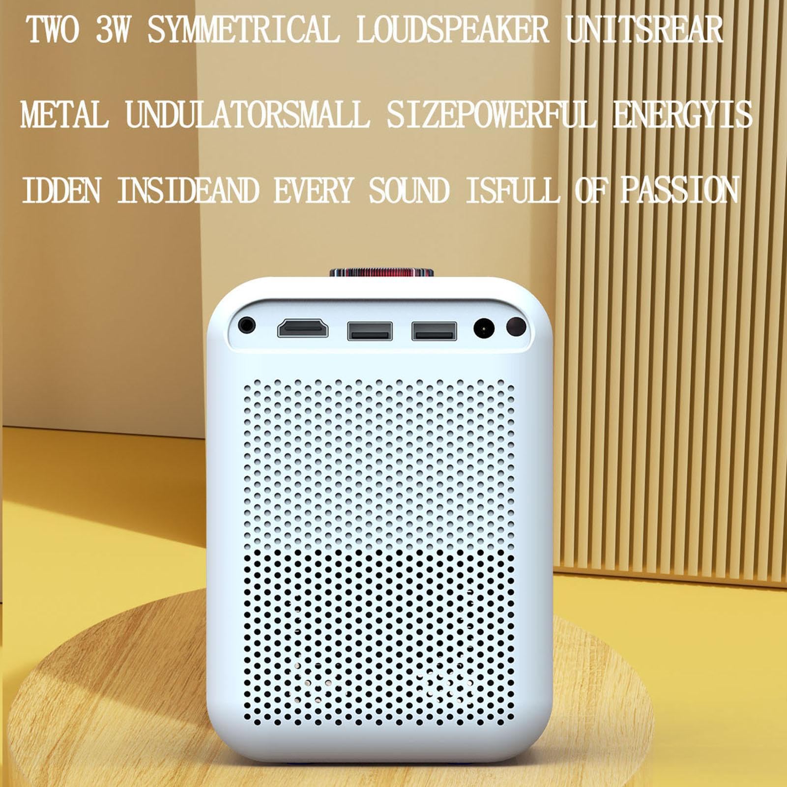 Mini proiettore portatile intelligente – Proiettore senza fili ad alta | definizione con telecomando per casa, giardino ed esterni, per film, streaming, giochi, feste, ecc