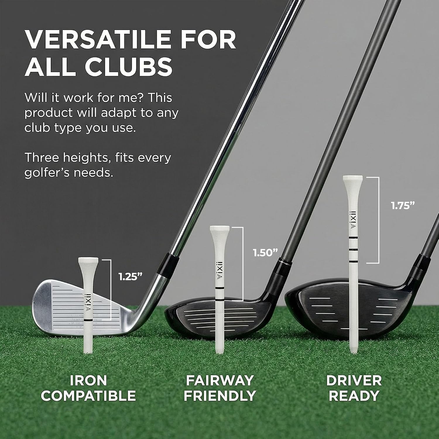 S.M.A.R.T Bamboo Golf Tees-Durable & Reliable Golf Tees for Women 50Pcs, 3 Marking Options (1.25" 1.5" 1.7"),Reduced Ball Spin Less Friction & Height Markers for Perfect Trajectory