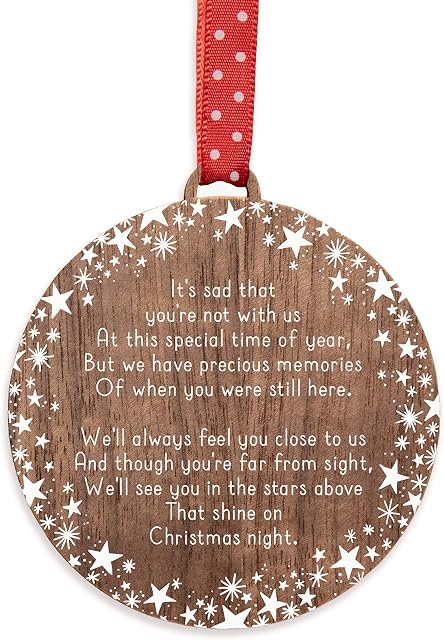 Memorial bauble ornament | in memory remembrance of a loved one Christmas tree decoration | xmas trees rustic wooden decorations | for mum dad son daughter baby pet