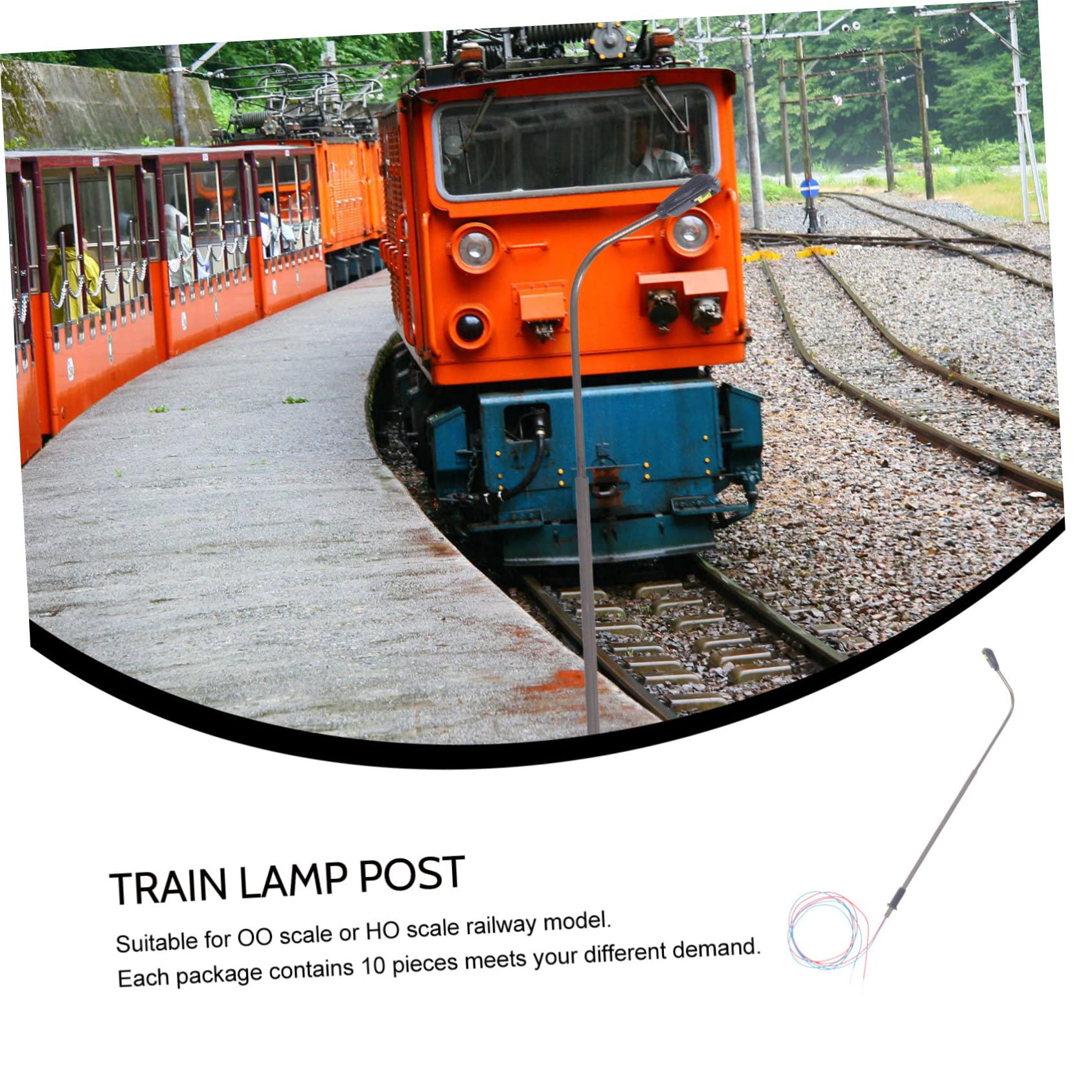 KONTONTY 5sets Scale Train Light 3v Miniature Street Light Lamp Post Figures 1/100 Scale Model Railway Accessories 10pcs*5