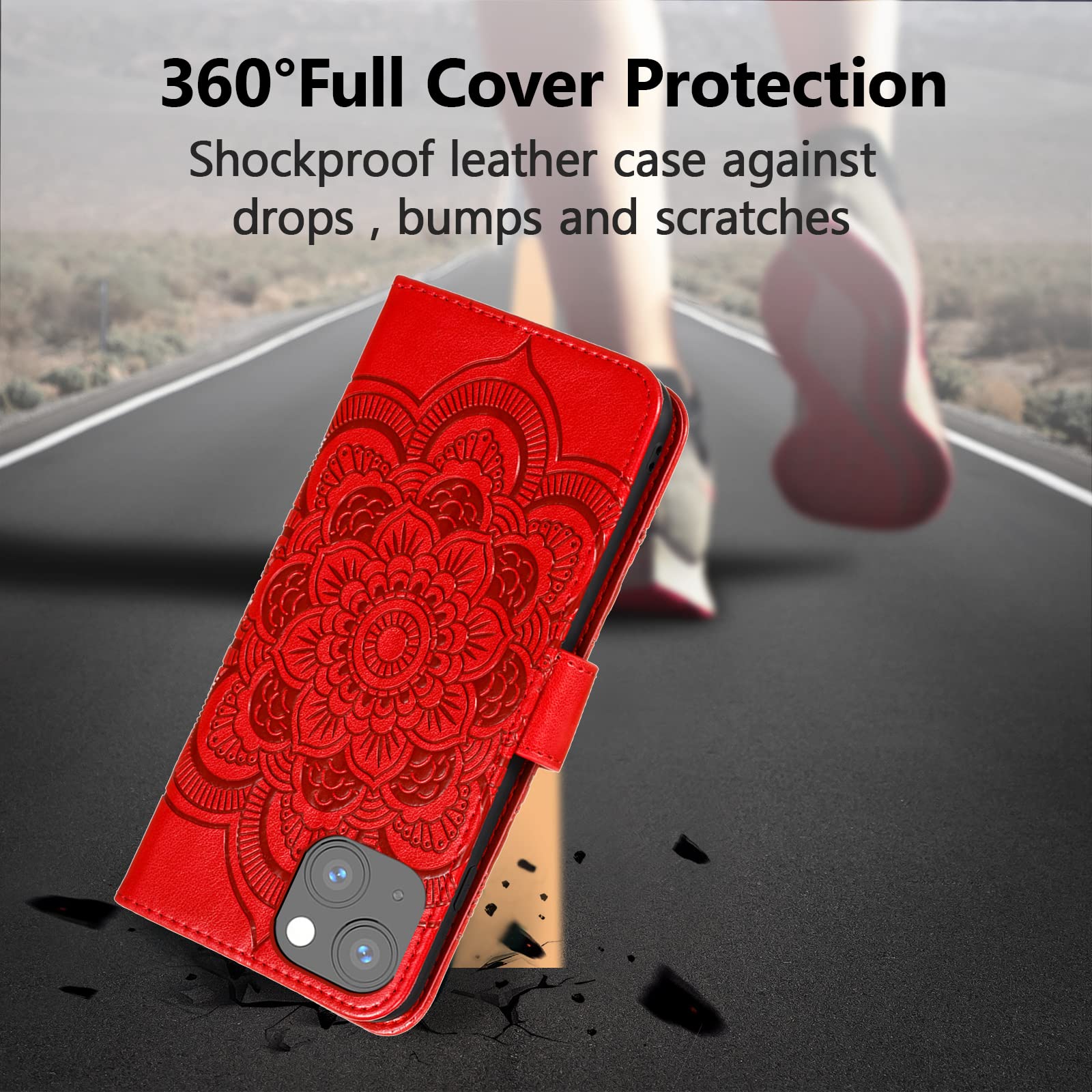 EYZUTAK Capa Mandala para iPhone 14/iPhone 13, carteira flip de