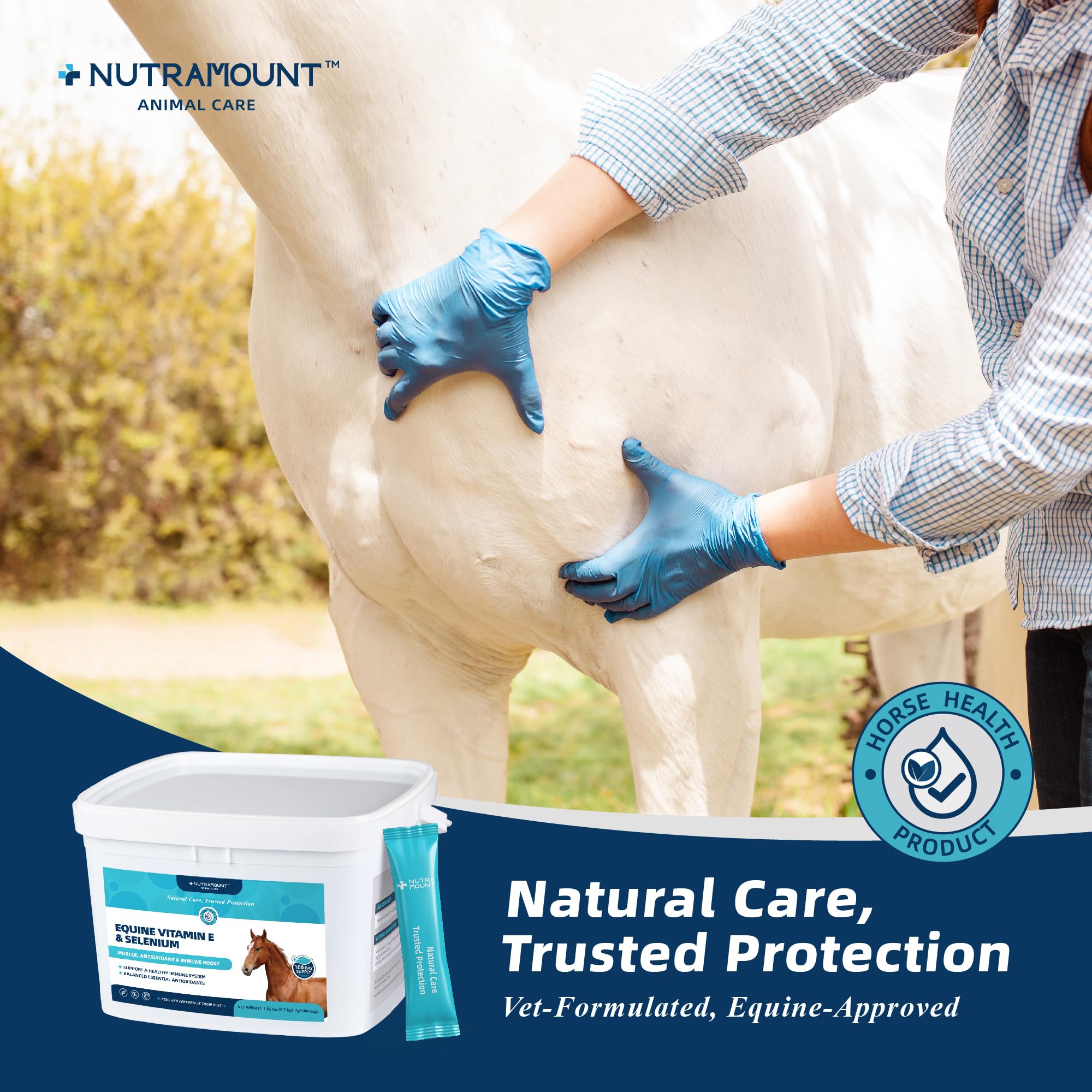 Horse Vitamin E & Selenium Supplement Powder – Natural Vitamin E 24% & Yeast Selenium – Daily Equine Antioxidant & Muscle Support – 100 Day Supply — Amazon image 7
