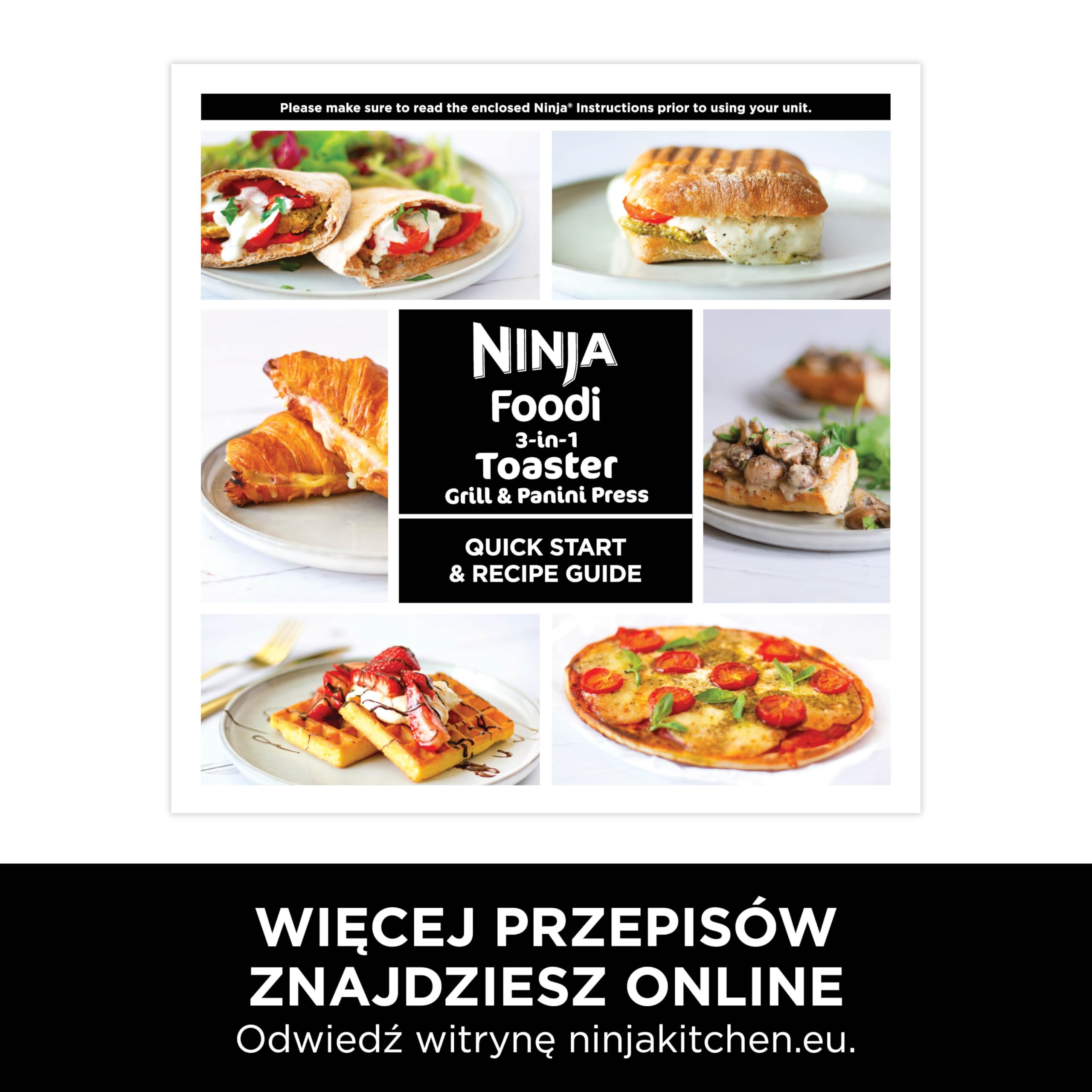 Ninja Foodi opiekacz wielofunkcyjny 3w1 Toster, Grill i Opiekacz do panini, 7 funkcji gotowania, zawiera grill do kanapek panini, blachę do wypieków i tackę na okruchy, kamienne złoto ST202EUSTGD