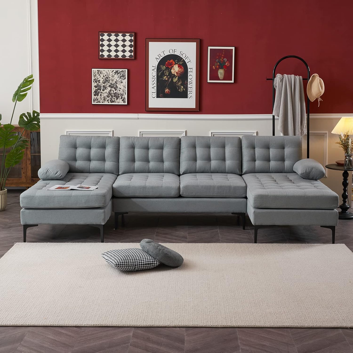 VINGLI Modern U Shaped Sectional Sofa Couch for Living Room