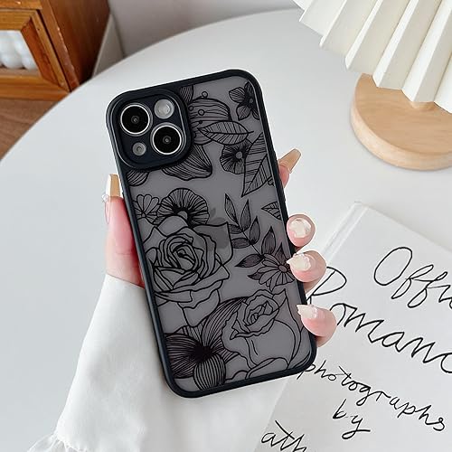 XIZYO Funda para iPhone 15, diseño floral para iPhone 15, bonita funda estética con patrón de flores de rosas para mujeres y niñas, funda protectora disponible en Yaxa Peru
