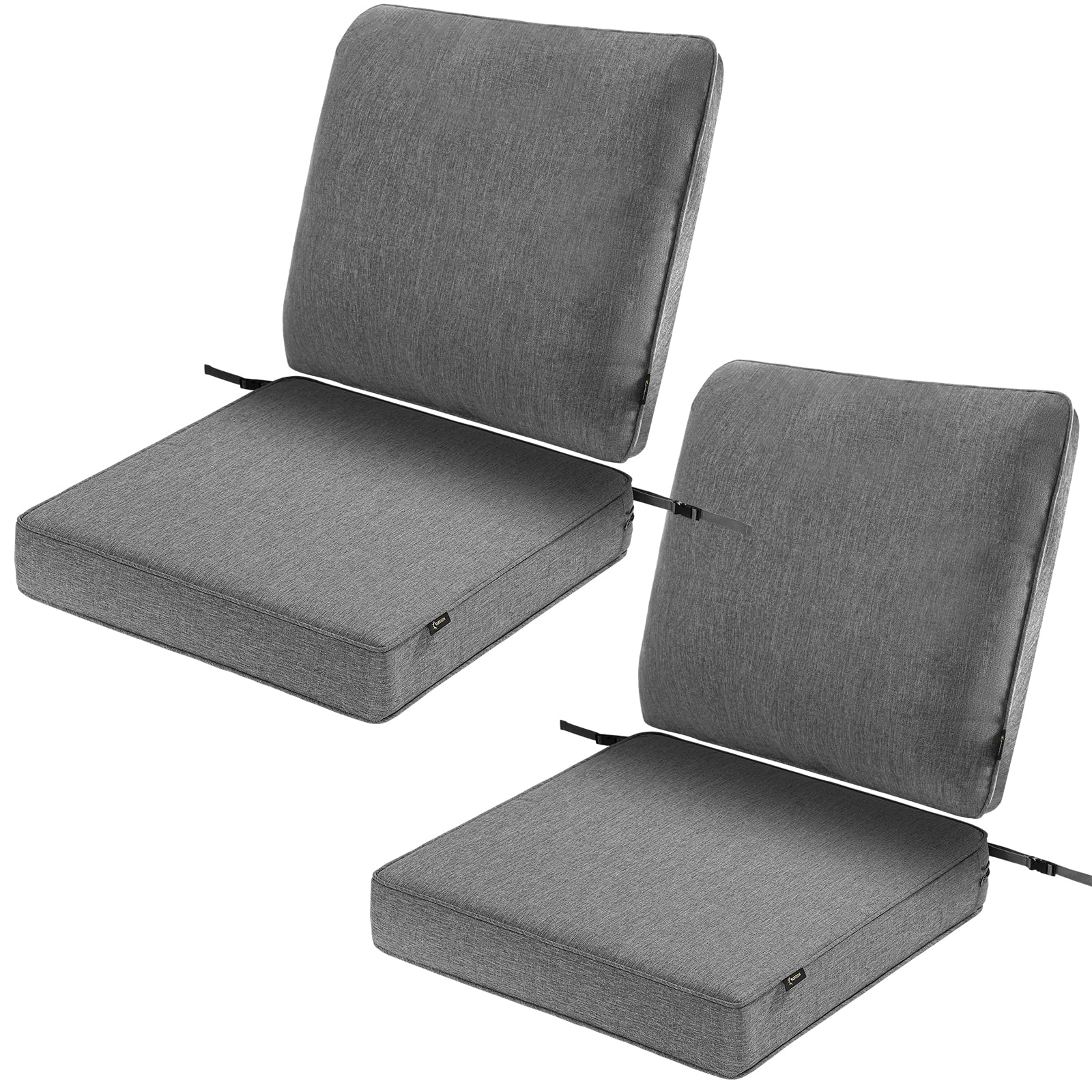 View 1 of ***FACTORY SEALED*** SUNROX 2 Pack Outdoor Chair Cushions Waterproof & FadeShield Patio Furniture Cushions, All-Weather Quick-Dry Deep Seat Cushions with DryMesh Drainage Replacement Cushions for Sofa Couch 24x24 Inch