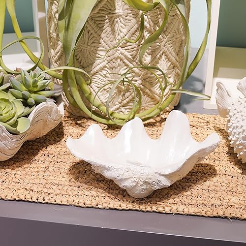 Miniatura 5 de Tazón decorativo para decoración de mesa de entrada, cuencos de conchas de almeja de resina, conchas de mar, mesa de consola de playa, acentos de