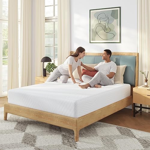 MLILY Queen Mattress in a Box, 10 inch Mattresses for Platform Bed Double Size Daybed, Green Tea Memory Foam Medium Firm