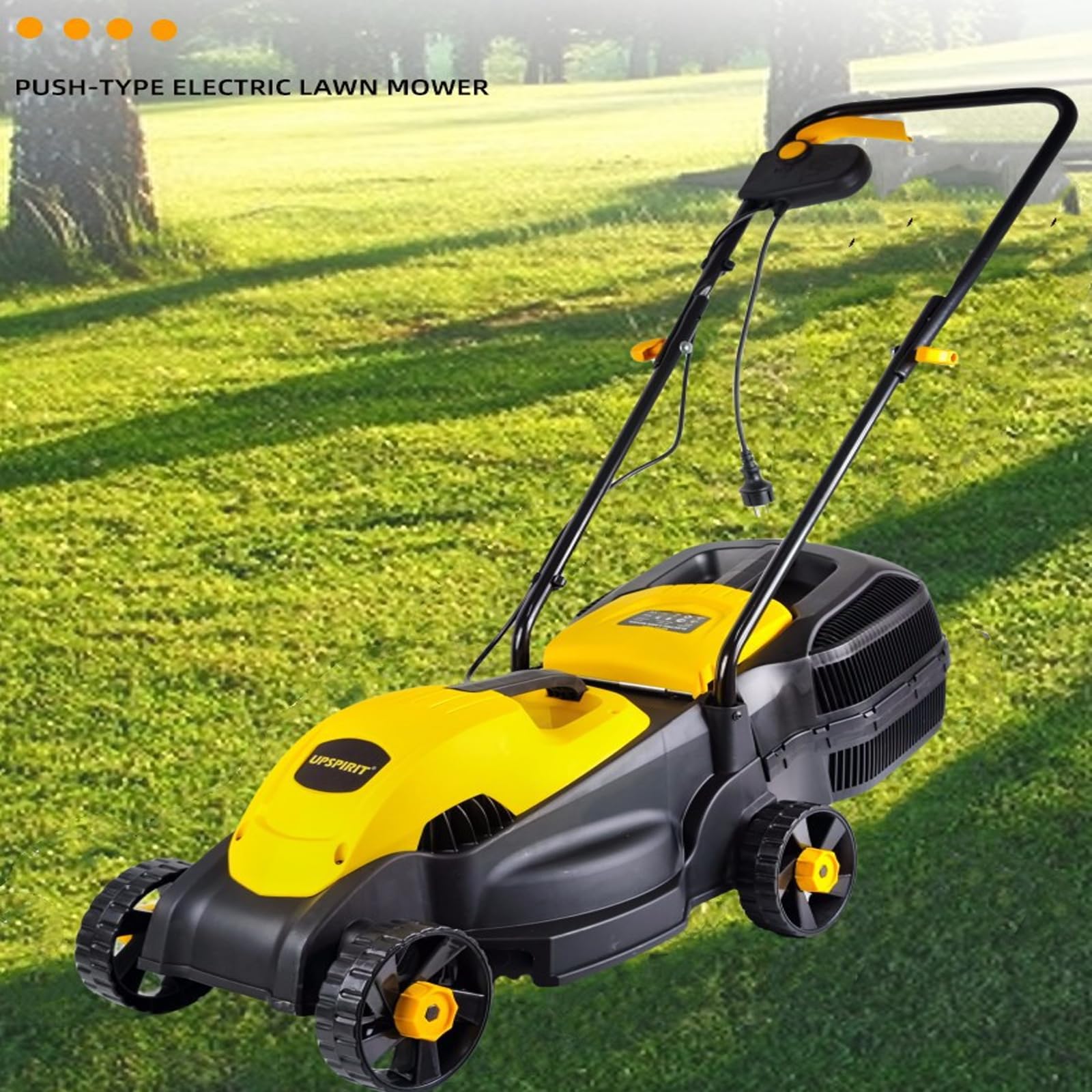 Kosiarka elektryczna, 1200 W, szerokość koszenia 32 cm, pojemność pojemnika na trawę 30 l, składana na płasko, regulacja wysokości, kosiarka akumulatorowa, do ogrodów o powierzchni do 1000 m²