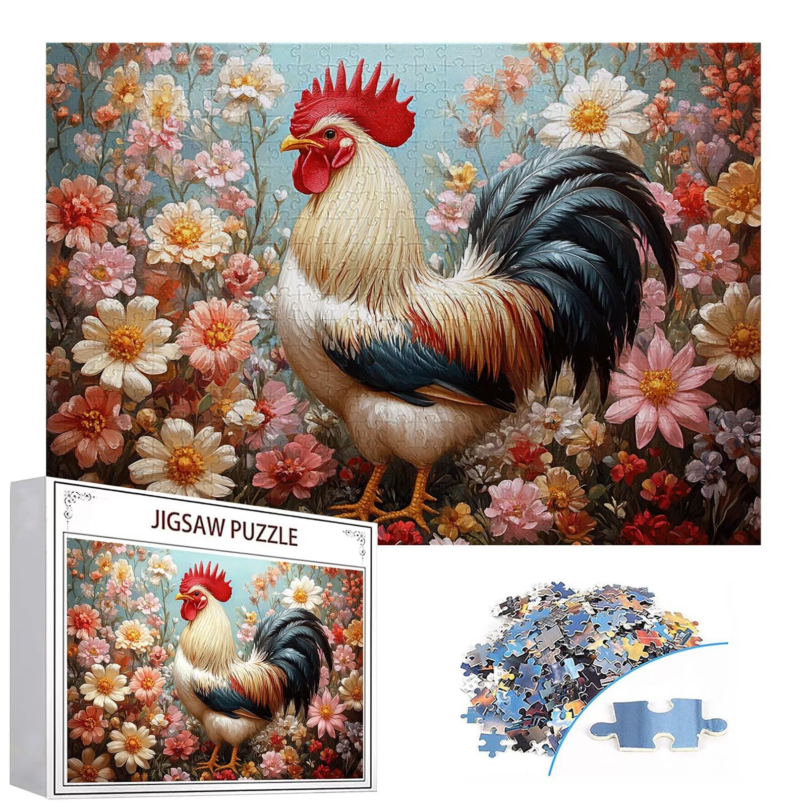 Puzzle 3000 elementów kwiaty puzzle dla dorosłych kurczak 122 x 81 cm Unikalne rzemiosło klasyczne 3D drewniane układanki do rodzinnych gier aktywnych, układanka do samodzielnego wykonania nawet do