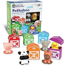 Learning Resources Peekaboo Learning Farm - 10 Pieces, Ages 18+ Months Toddler Learning Toys, Counting and Sorting Toys, Farm Animals Toys,Stocking Stuffers