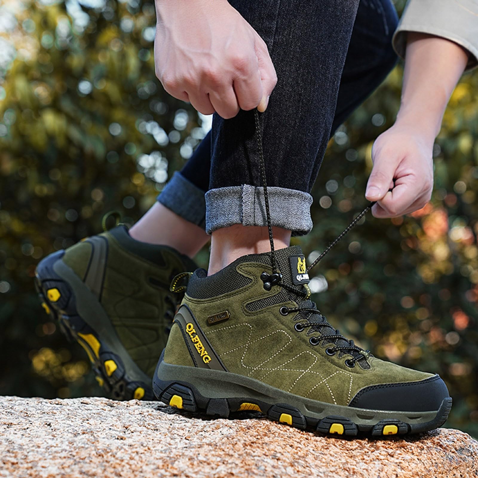 Zapatos de Hombre Pareja, Zapatos de Senderismo de Suela Gruesa, Zapatillas de montañismo al Aire Libre, Antideslizantes y cómodos para Trekking y Camping