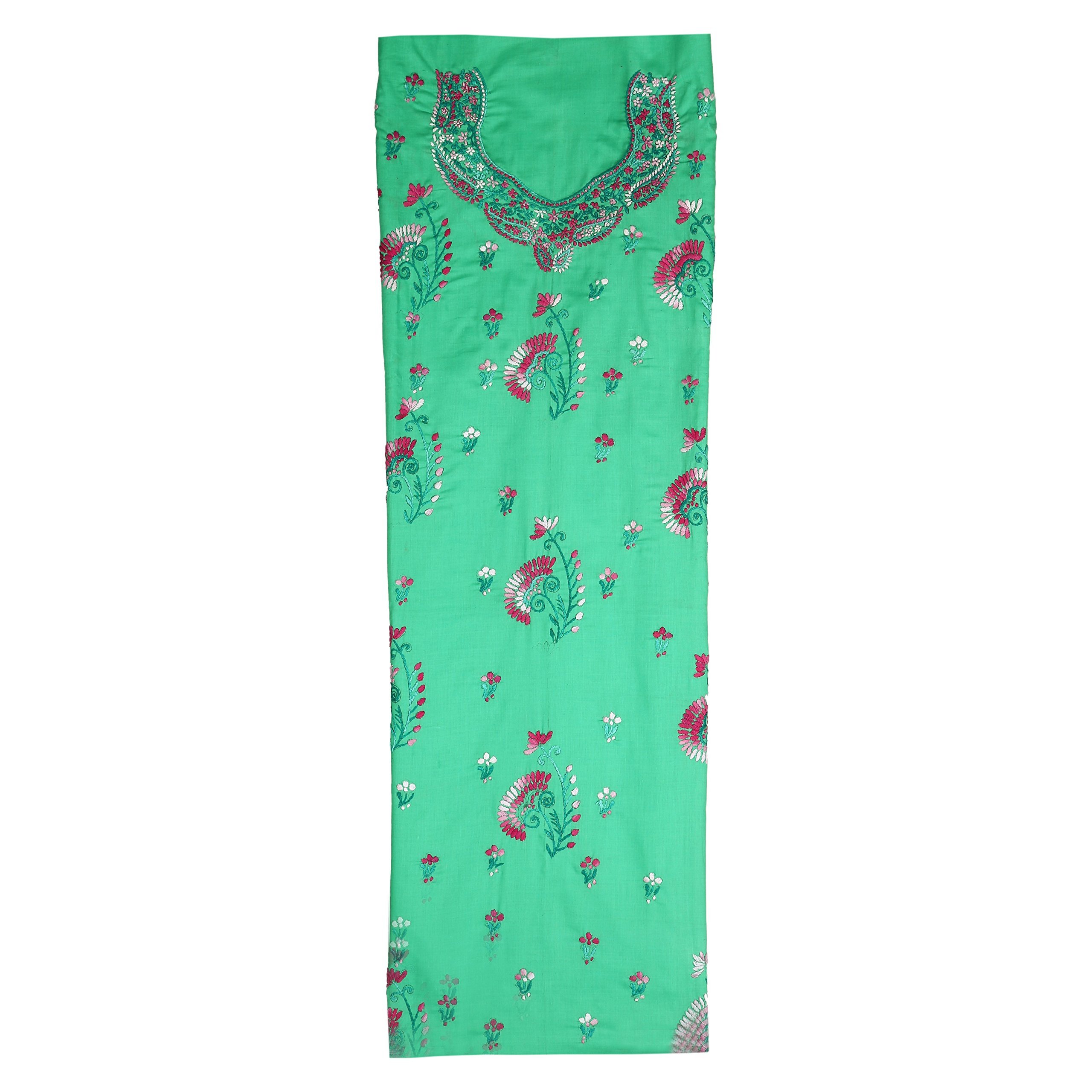 shivika enterprises Women Embroidered Cotton Unstitched Salwar Suit (SEK001-Green-Freesize)