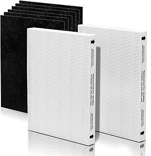 Aera-Max 200 HEPA Filter Replacement 9287101 Compatible with Fellowes AeraMax 190/200/DX55 Air Cleaner Purifiers True HEPA Filter, 2x H13 True HEPA & 6x Extra Carbon Pre-Filters (9324101)