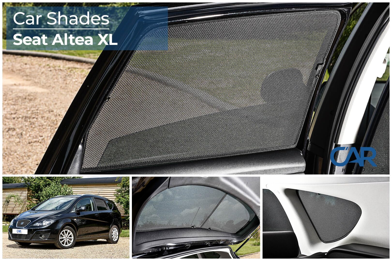 Set di Car Shades Compatibile con Seat Altea XL 2006-2015 (6-Parti) Tendine Parasole su Misura