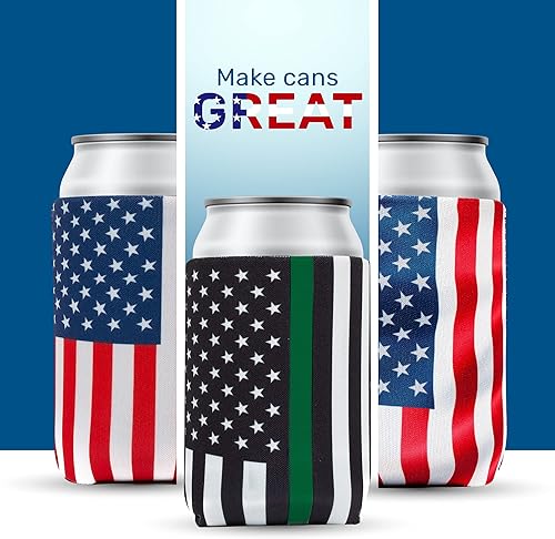 Miniatura 7 de QualityPerfection Funda de neopreno para enfriar latas (paquete de 6)  Soporte aislado plegable de 12 onzas, cubierta de cerveza y soda de 0.157 in