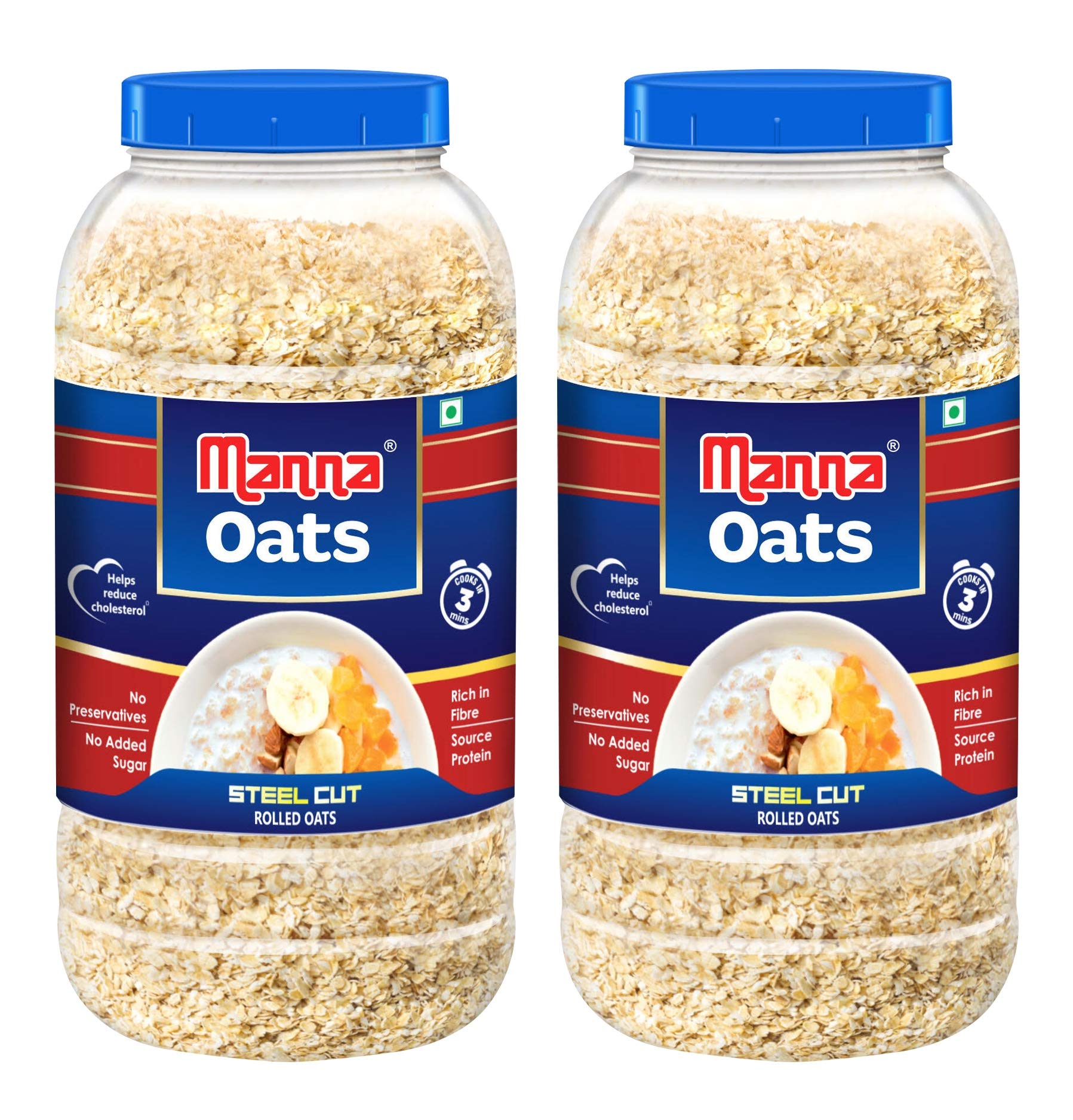 Manna Instant Oats Jar 2kg | White Oats High in Fibre and Protein | 100% Natural (2 Kg) (B0DD2QZZD3) Amazon Price History, Amazon Price Tracker