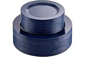 FLOWERCAT 100PCS Blue Plates - Disposable Party Plates for Any Event