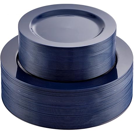 FLOWERCAT 100PCS Blue Plates - Disposable Party Plates for Any Event