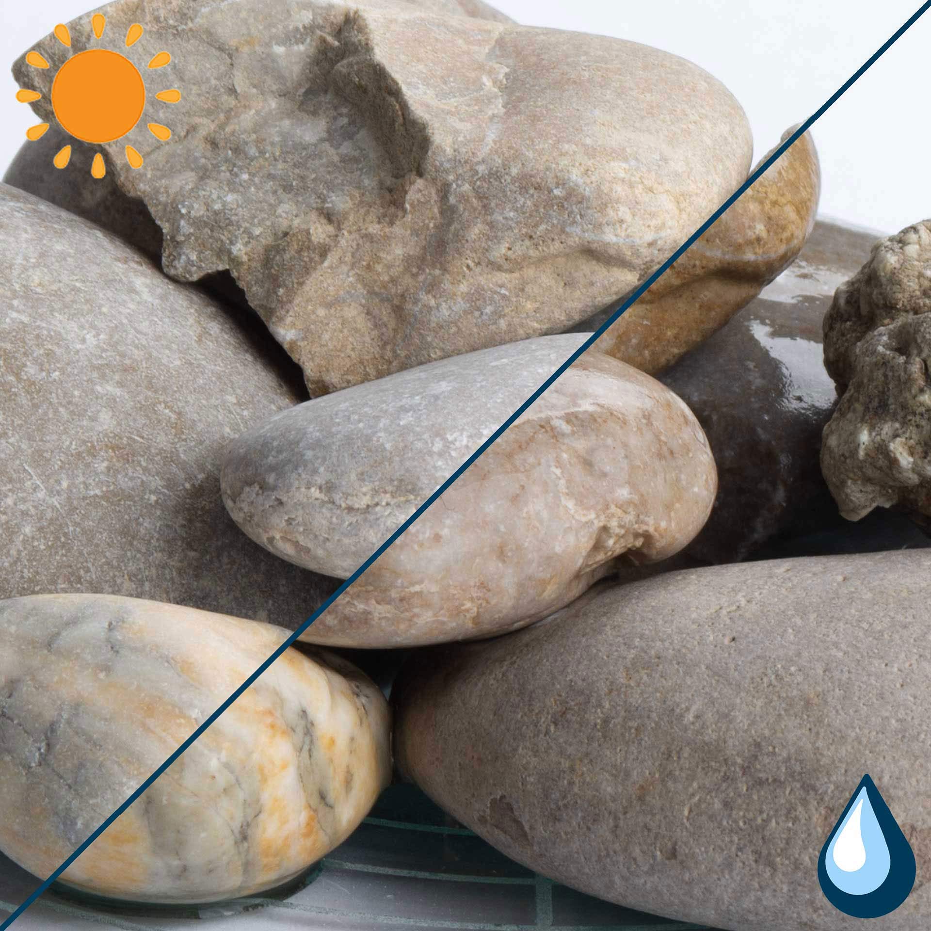 Schicker Mineral Isarkies Zierkies bunt 32-60 mm 25 kg, natürlich gerundeter Flusskies, witterungsbeständig, Gartengestaltung