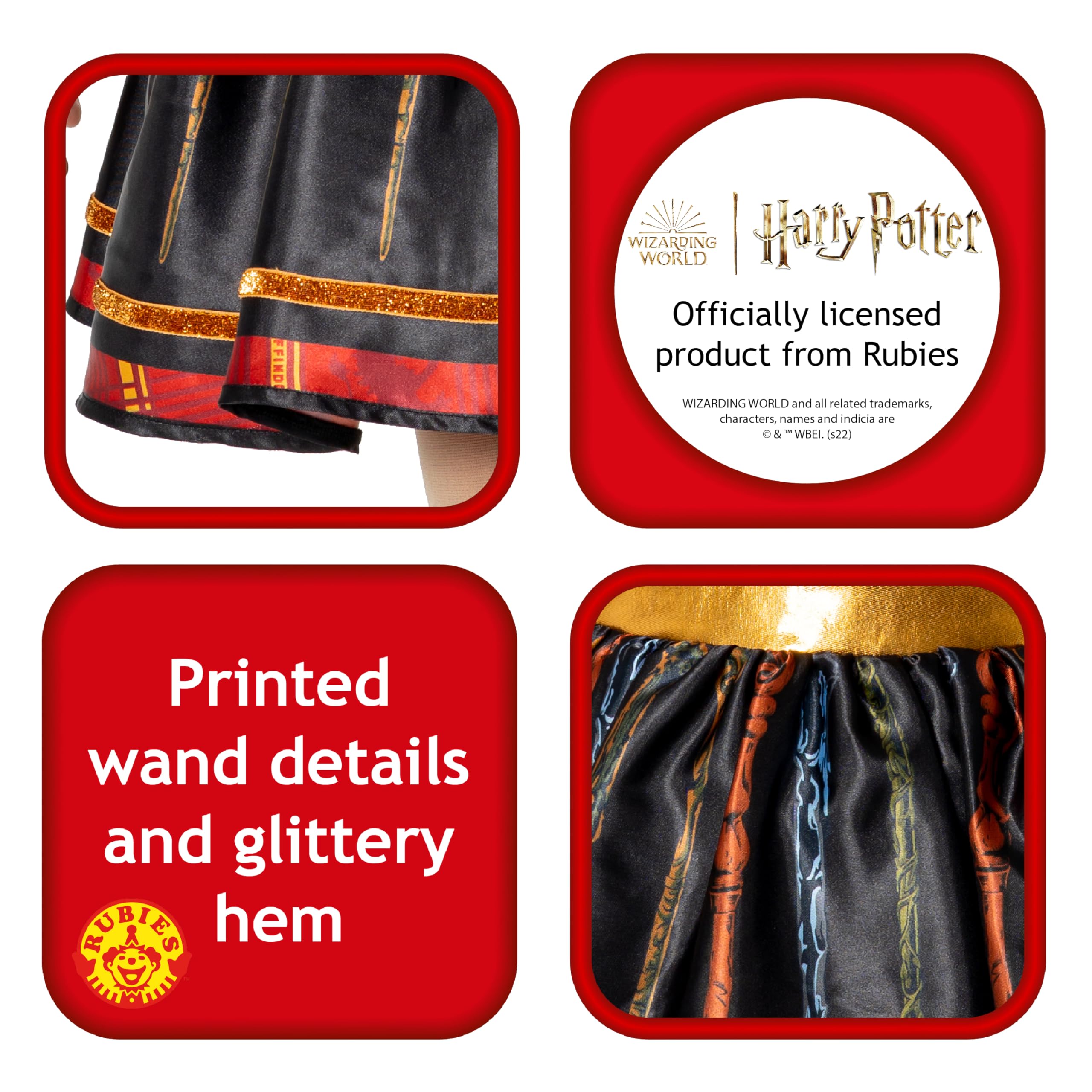 Rubies Costume Vestito Gryffindor per bambina e bambini, Vestito da Hermione, 5-6 anni, Ufficiale Harry Potter per Carnevale, Halloween, Natale, Cosplay, Feste