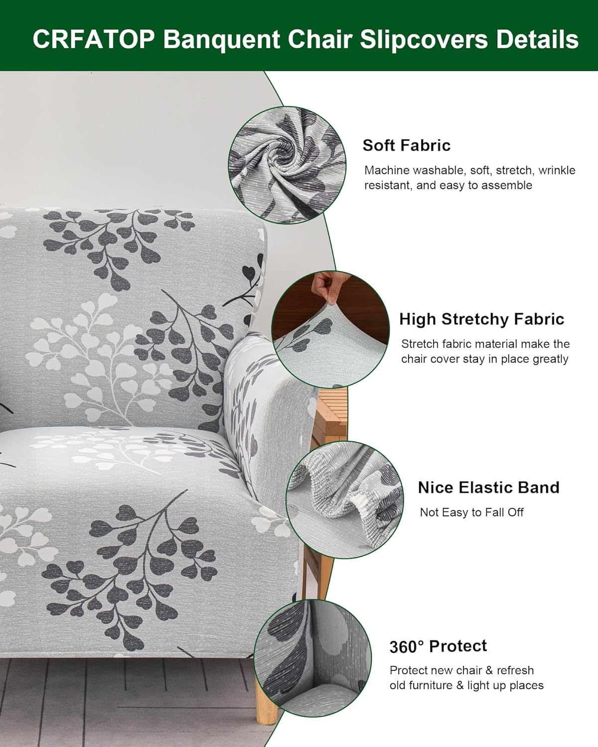 CRFATOP Stretch Modern Banquet Armchair Slipcover 1-Piece Accent Chair Covers with Arms Soft Chair Slipcovers for Living Room Armchair Furniture Protector Office Reception Reading Sofa,B65