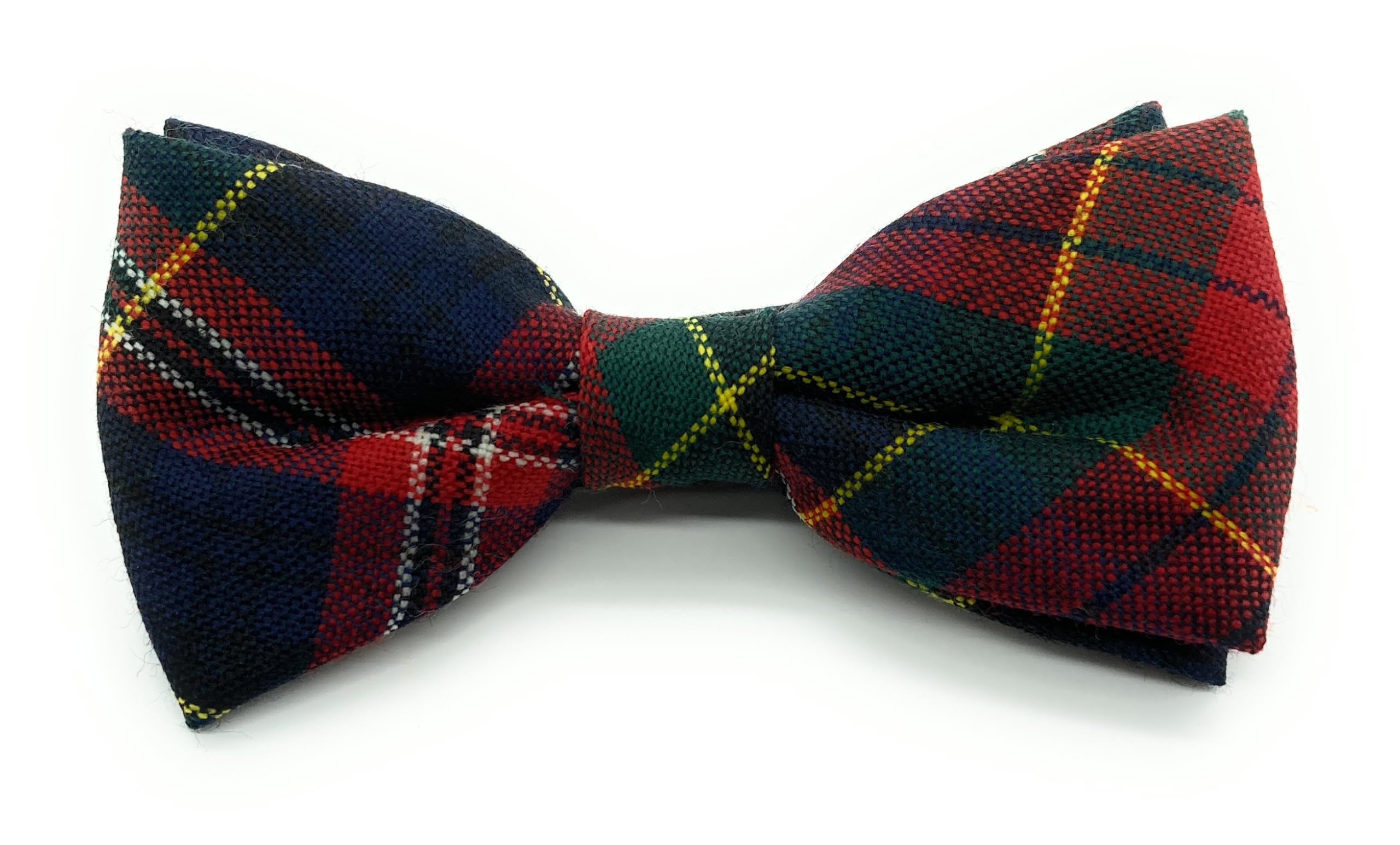 SCOTTISH ESSENCE Pure New Wool Tartan Bow Tie, Pre-Tied, Handmade in Scotland, Multiple Tartans Available, Perfect for any Occasion (MacPherson)