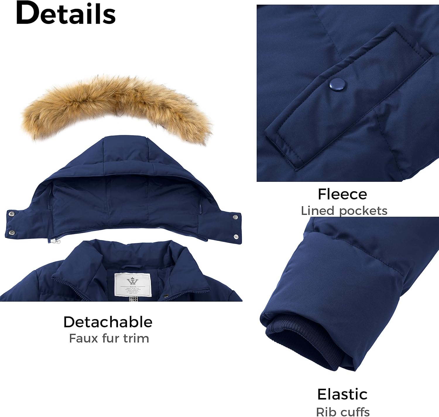 WenVen Women's Winter Thicken Puffer Coat Warm Jacket with Faux Fur Removable Hood - Image 6