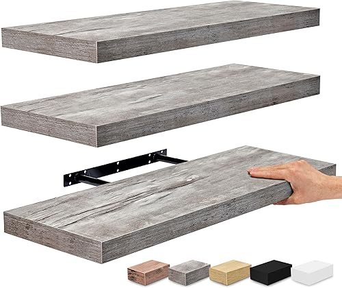 Miniatura 17 de Sorbus Estantes flotantes para pared, estantes de baño de 24 pulgadas, decoración de pared para dormitorio, cocina, sala de estar, decoración del