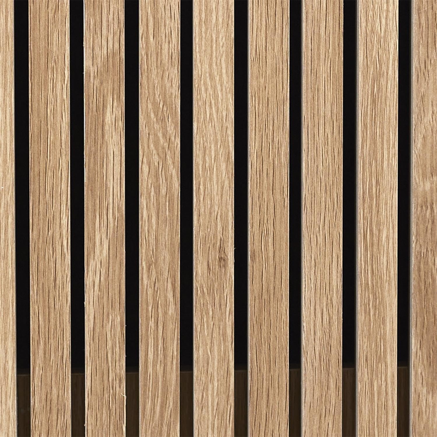 Commode Linea couleur chêne – Buffet avec 2 tiroirs et 2 portes, façades modernes avec fraisage vertical, meuble pour salon, salle à manger, couloir