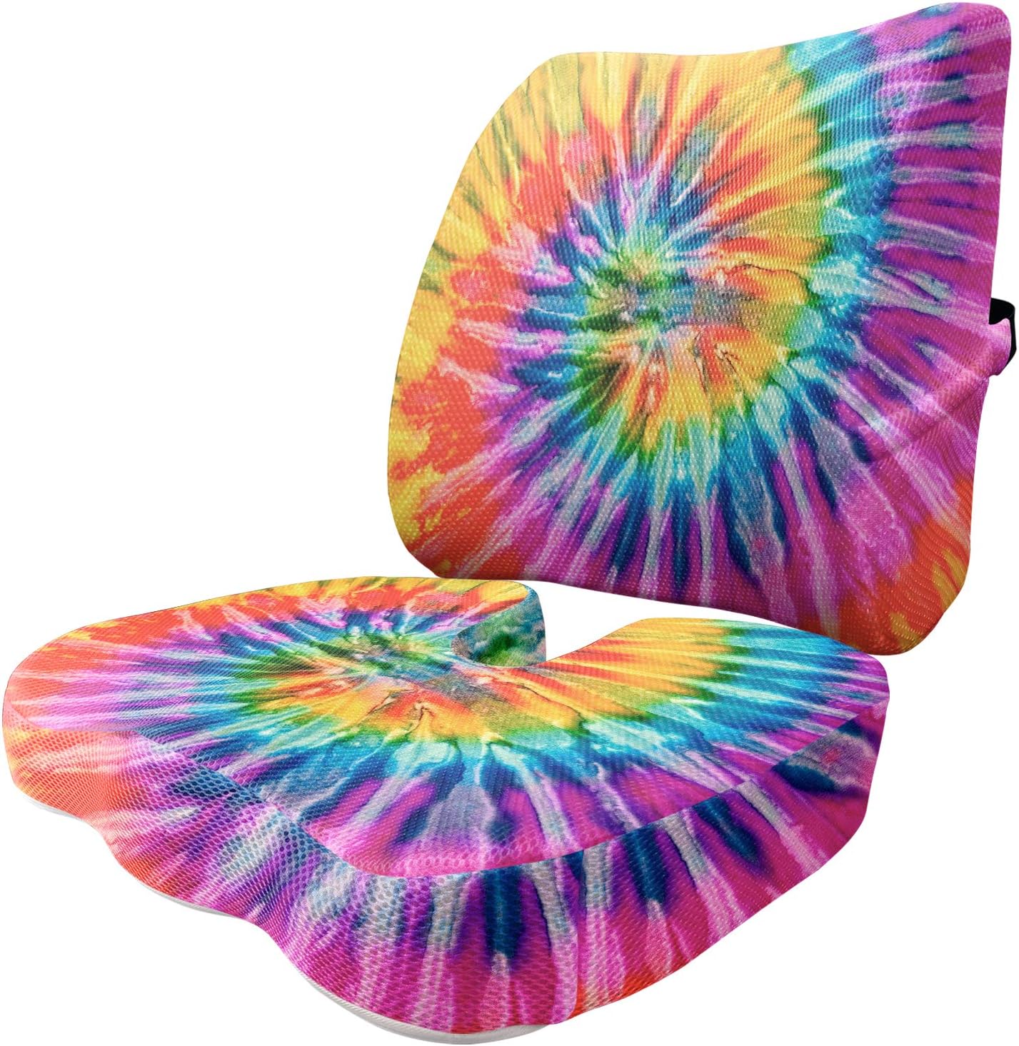 ZFRXIGN Tie Dye Memory Foam Seat Cushion and Lumbar Support
