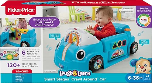Miniatura 18 de Fisher-Price Laugh & Learn Carro de actividades Smart Stages con luces musicales y escenarios inteligentes para bebés y niños pequeños, rojo