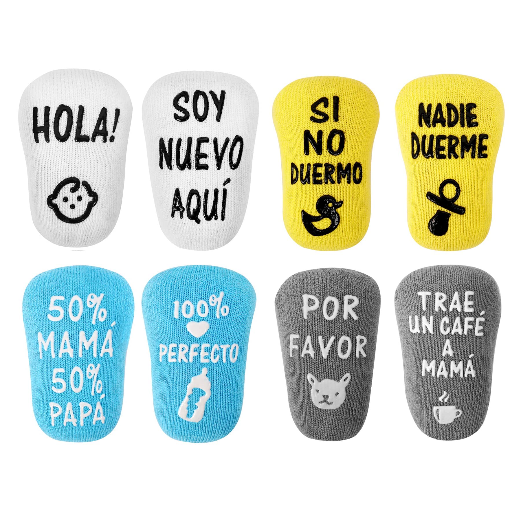 ANOTION Calcetines De Bebé De 0 a 12 Meses, Regalo Divertido Para Bebé, Regalo Para Niño Y Niña, Regalos Para Nacimiento, Baby Shower, Regalos Para Bebé Para Nacimiento