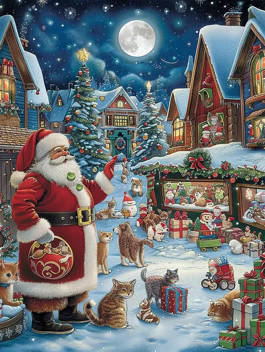 Vintage Father Christmas Jigsaw Puzzle - 300 Piece Adult Puzzles