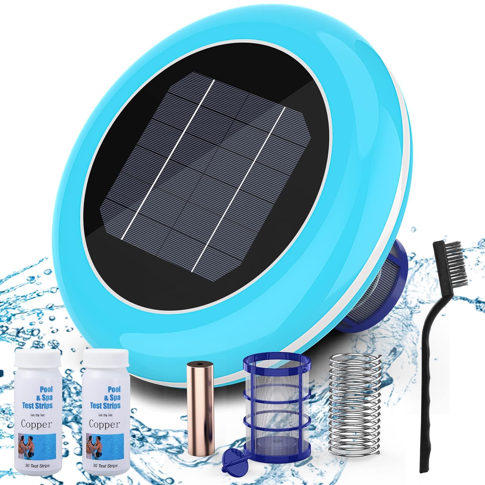 Ioniseur solaire de piscine compatible eau douce et salée jusqu'à 35000 gal