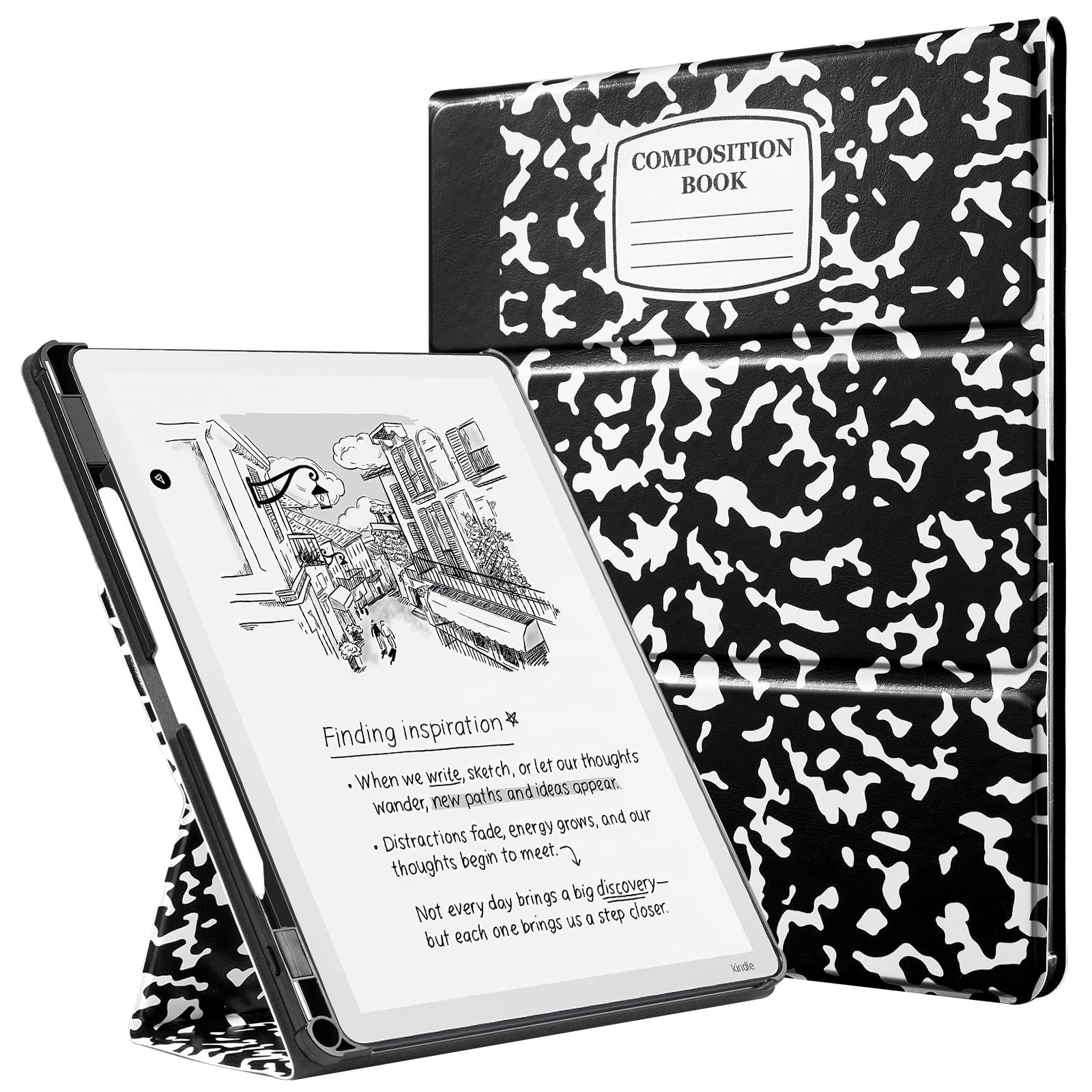 CoBak Case for 11" Kindle Scribe 3rd Generation 2025, Kindle Scribe Colorsoft with Two Viewing Angles - All New PU Leather Cover with Auto Sleep Wake, Pen Holder. Notebook