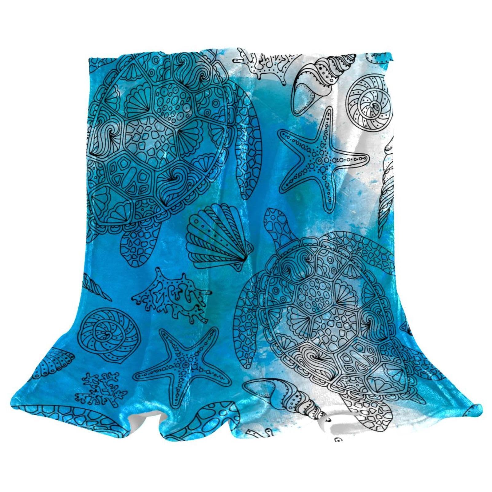 Plaid tortue couverture polaire douce pour cocooning sur le canapé et les chaises