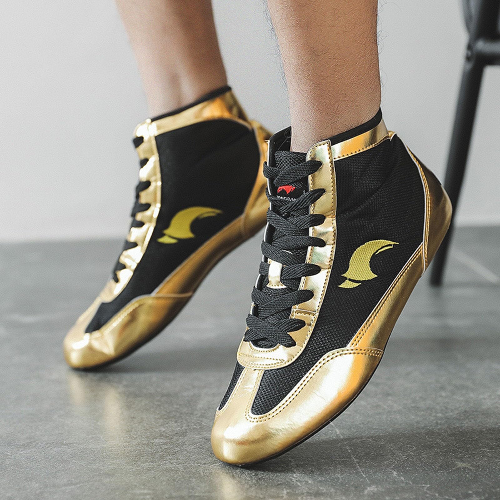Zapatos deportivos para hombre 13, zapatos de boxeo de caña alta, zapatos de lucha libre, botas largas, zapatos de boxeo, zapatos de entrenamiento de competición, cordones para hombre