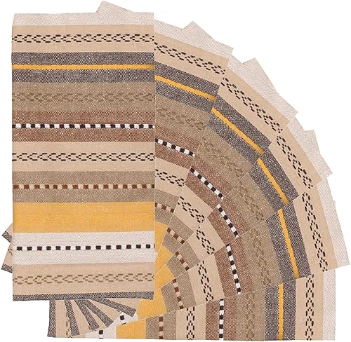 Miniatura 2 de Servilletas de tela, juego de 12 servilletas de algodón, servilletas de rayas de salsa de 18 x 18 pulgadas con esquinas en inglete y dobladillo