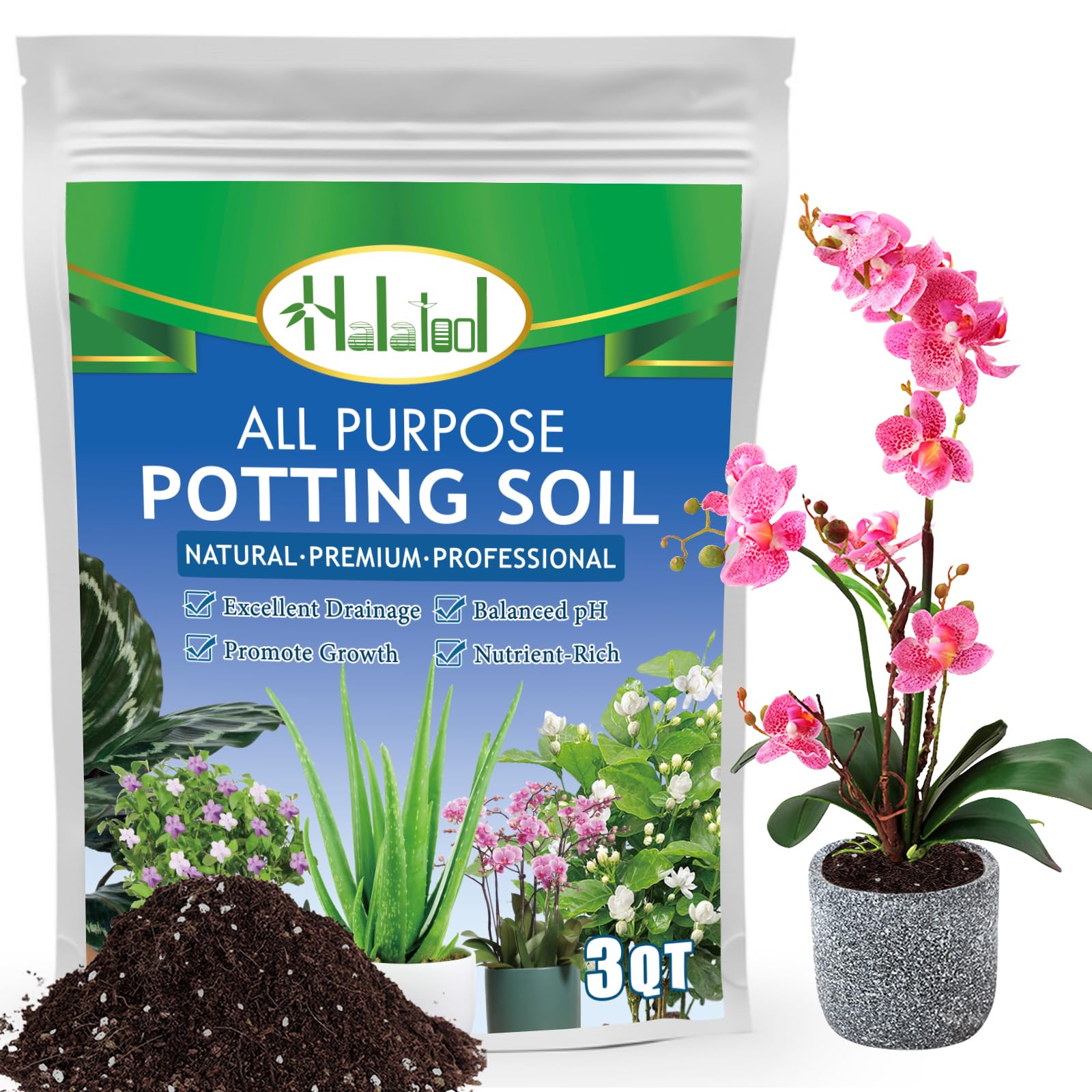 Amazon.com : Halatool 3QT Indoor Potting Soil for Plants Orchid