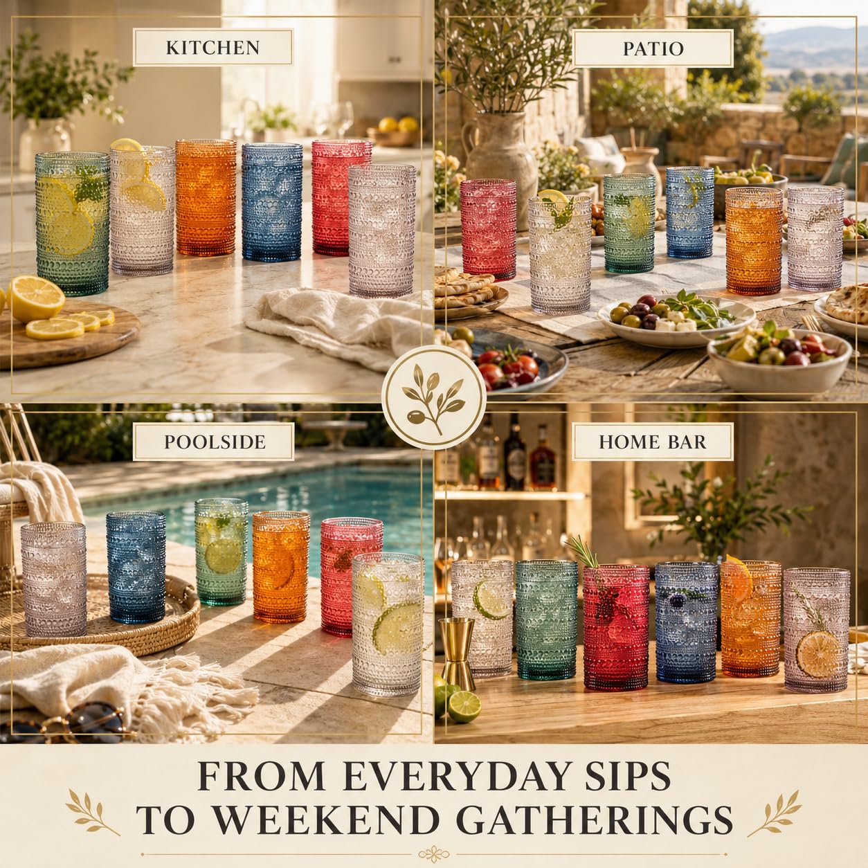 Classic Shatterproof Drinking Glasses - 6 Set -3