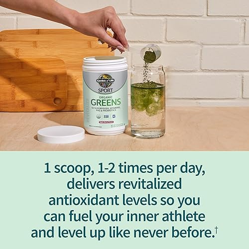 Miniatura 4 de Garden of Life Sport Nutrition Verdes y superalimentos en polvo para mujeres y hombres, bayas de manzana, mezcla orgánica, espirulina, fruta,