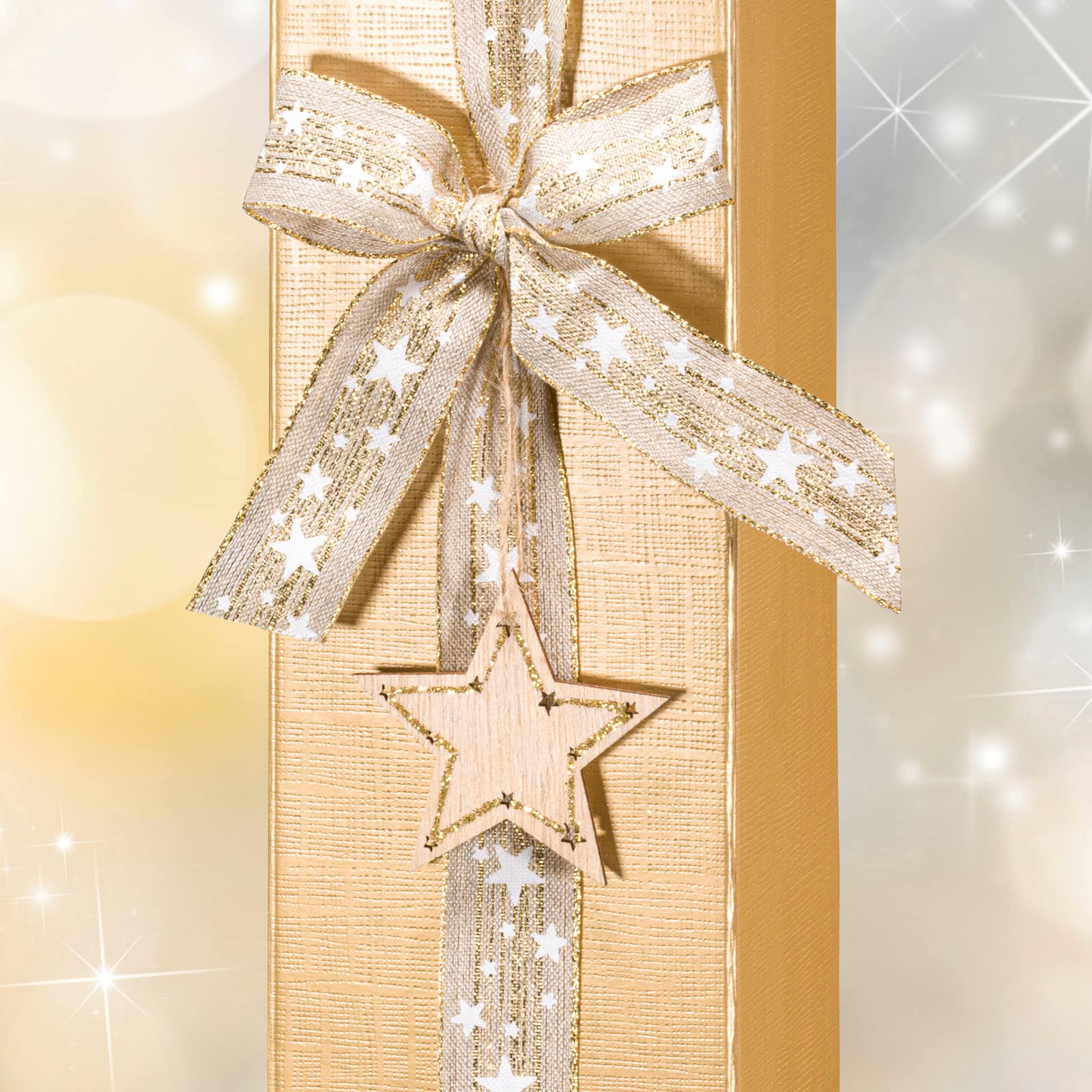 KK Verpackungen Faltschachtel Gold 90x90x355mm | 50 Stück, Geschenkverpackung Wein & Sekt | Strukturprägung Seta | Automatikboden, FSC-Zertifiziert | Weinkarton Flaschenverpackung