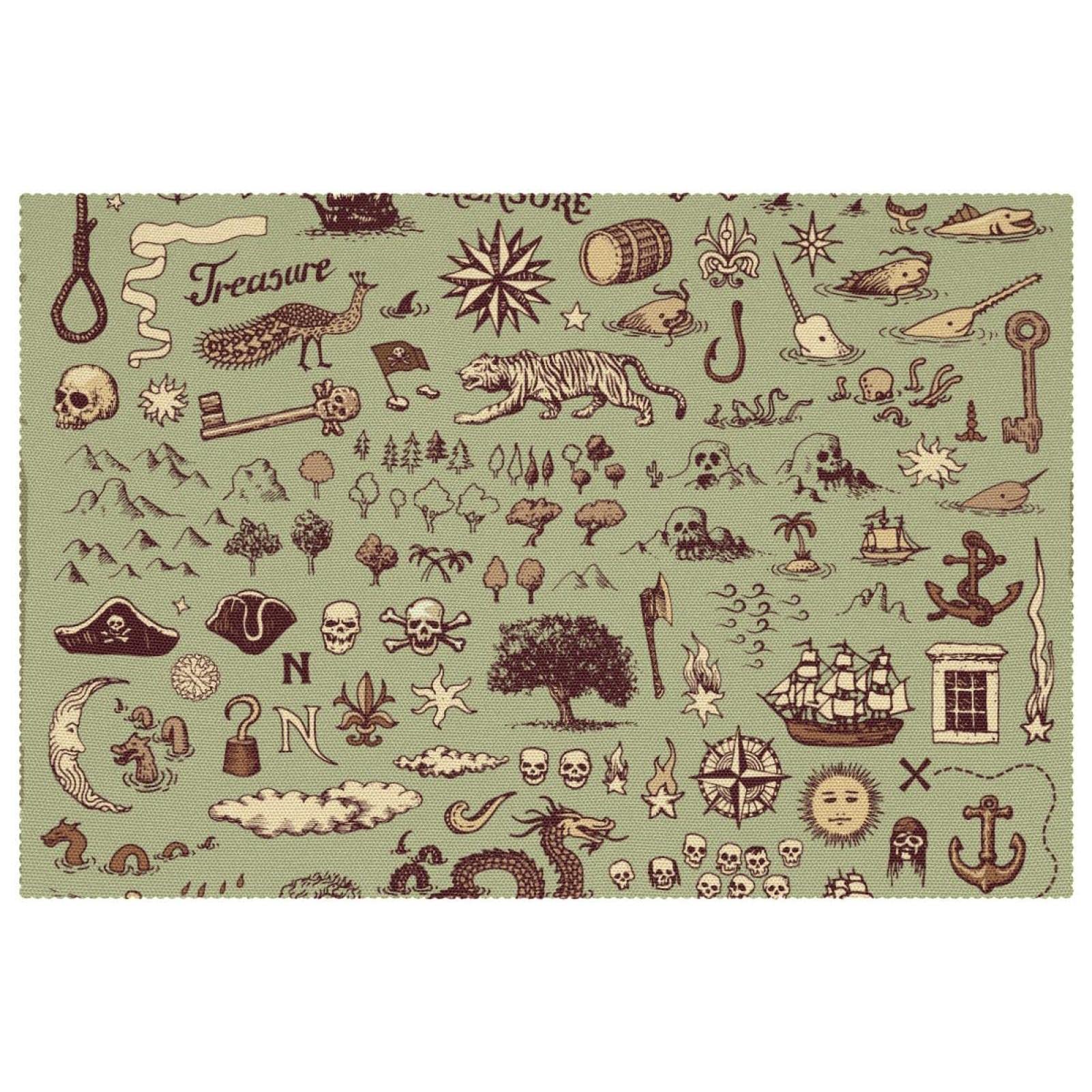 Sets de table Ocean Treasure tissu Oxford fini les marques de chaleur sur vos meubles