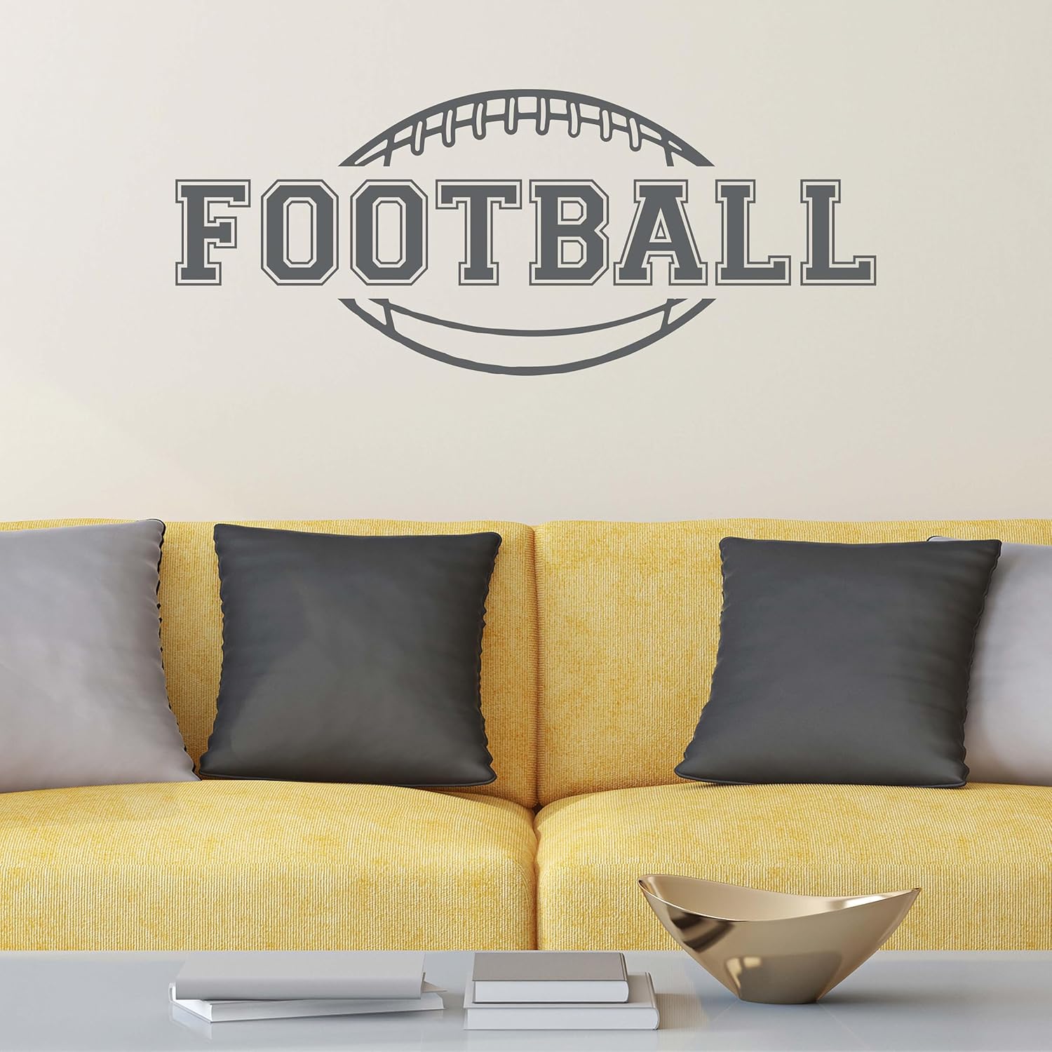 Football Signs | Football Wall Decal | Football Decor | Made in America | Dark Grey