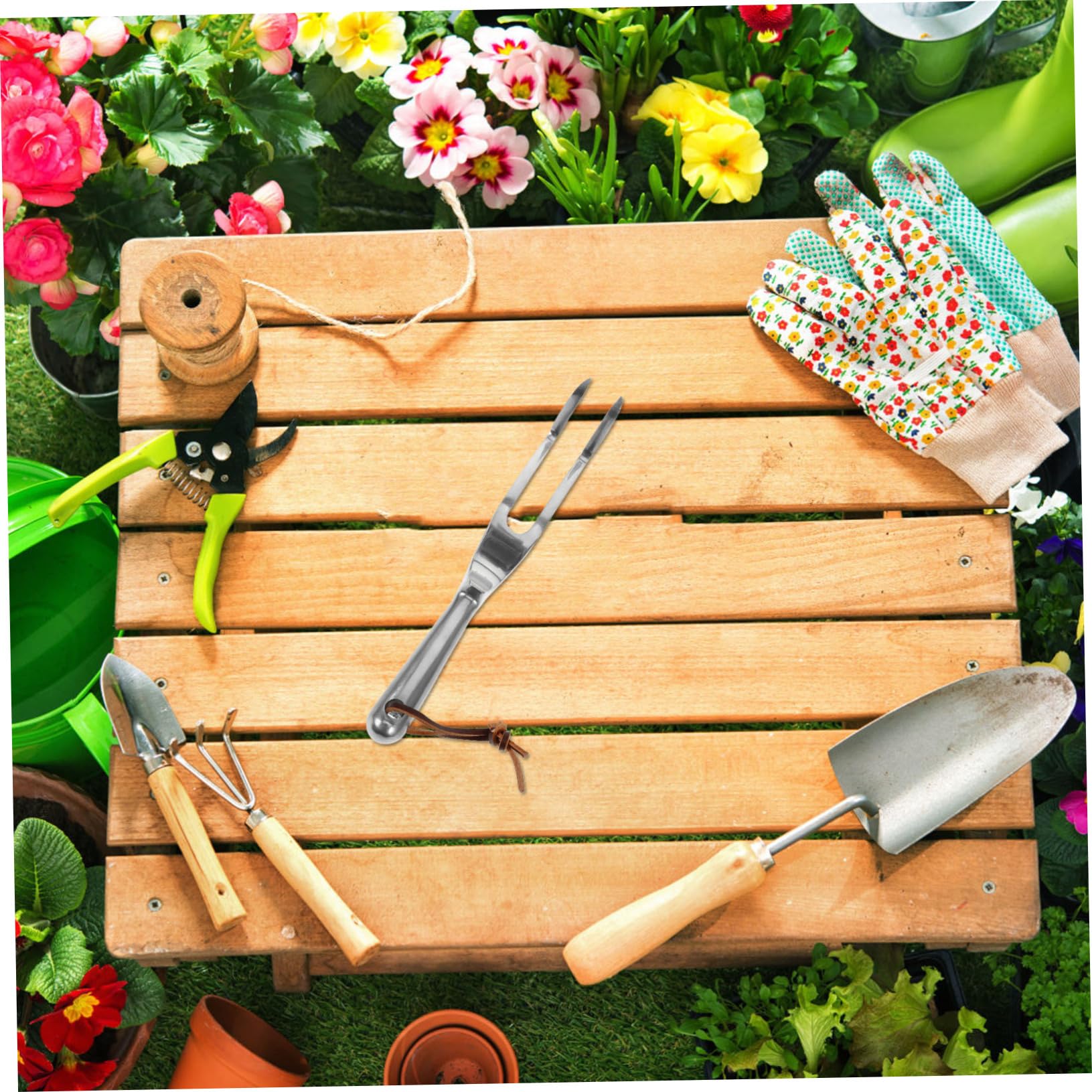 jojofuny 5stücke Gartenrechen Handwerkzeug Mit Ergonomischem Griff Kompakt Und Leicht Zum Jäten Und Lockern Von Erde Langlebig Und Stabil Für Garten Und Unterwegs