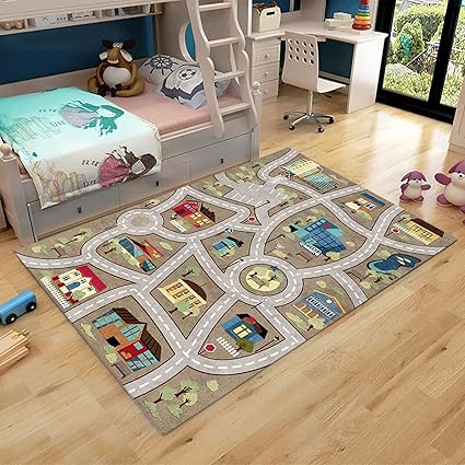Amazon プレイマット キッズラグ 赤ちゃん ふわふわ 薄手 プレイルーム 滑り止め キッズ ソフト 道路 ソフト 遊べる 160 230cm 快適 カラー 絨毯 じゅうたん 北欧 洗える かわいい 四季兼用 カーペット 保育園 かわいい 子供部屋 女の子 男の子 子供用 オールシーズン