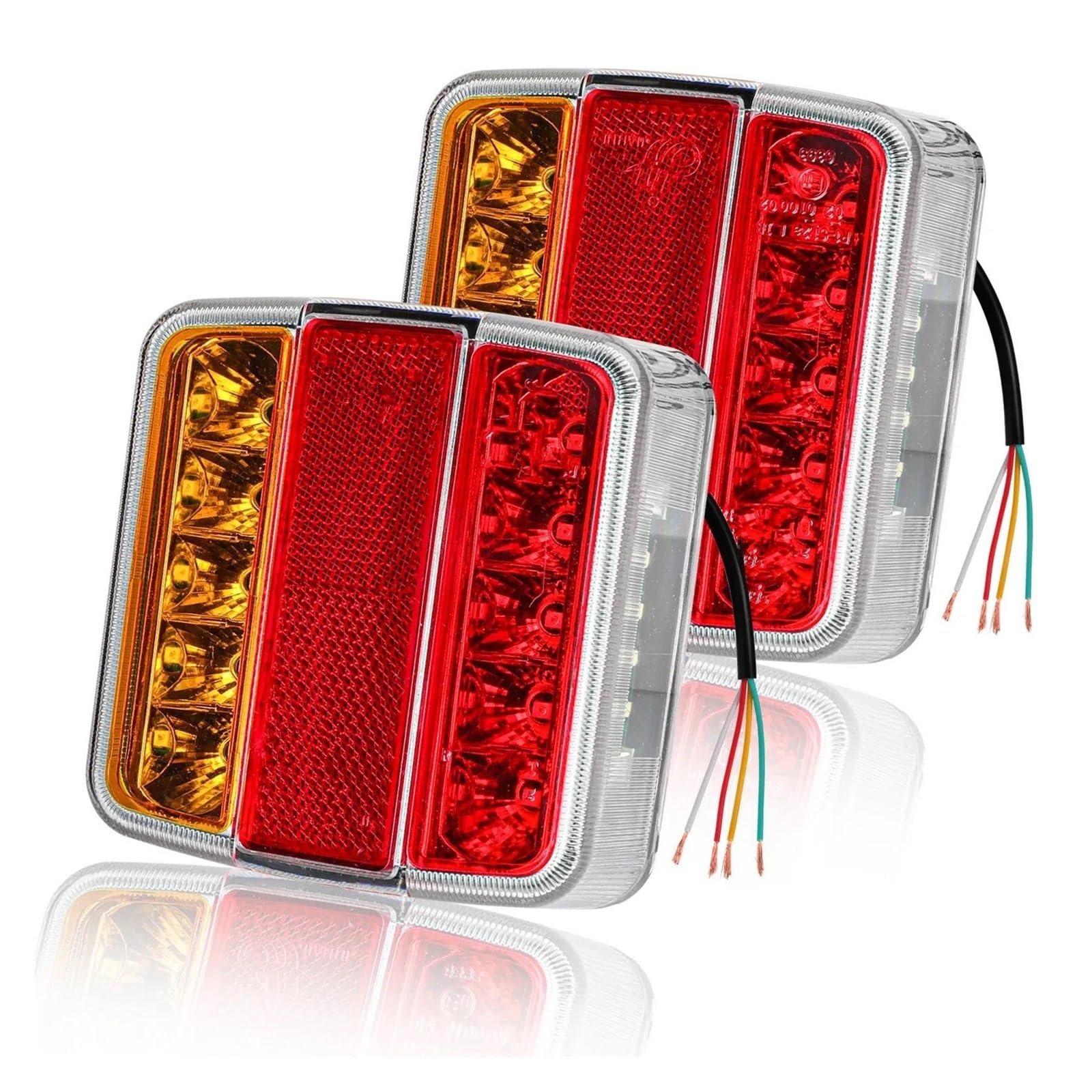 KHUKHU Trailer Lights Rear Light Tail Light 2PCS LED For Truck Caravan Van Boat 12V Trailer Tail Lights Lorry Brake Rear Side Waterproof Lamp Indicator Turn Signal
